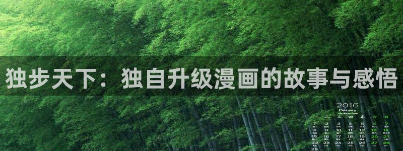 漫蛙如何登录：独步天下：独自升级漫画的故事与感悟